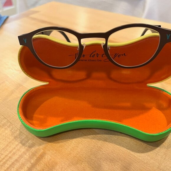 Very Rare Authentic Theo seventeen 98 41mm Frames Glasses Belgium Titanium - Picture 2 of 5